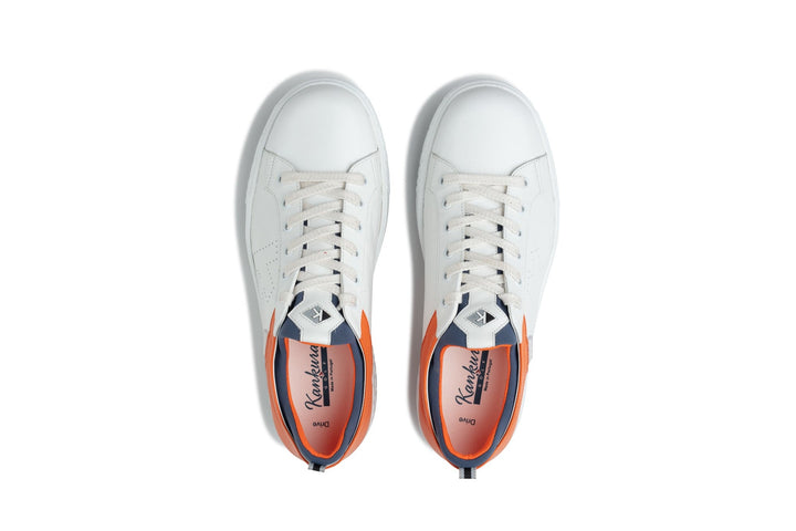 Drive 03 Branco|Sapatos de golfe masculinos laranja D003 04