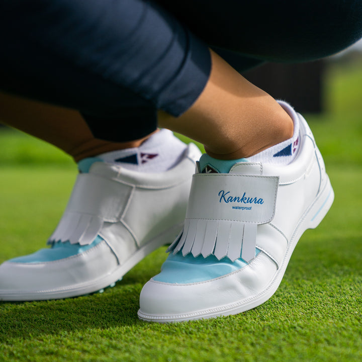 Damen Golf Sportschuhe Florida 03 Weiß/Blau | Bequeme Golfschuhe für Frauen
