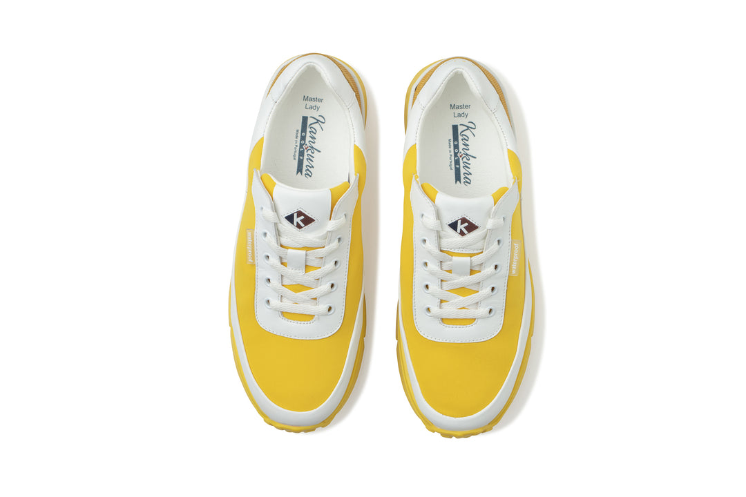 Sapatos Mulher Kankura Golf Master Lady 03 - Branco/Amarelo | Sapatos de Golfe