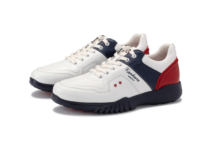 Herren Golf Sportschuhe Challenge 01 Weiß/Marine/Rot | Bequeme Golfschuhe für Männer