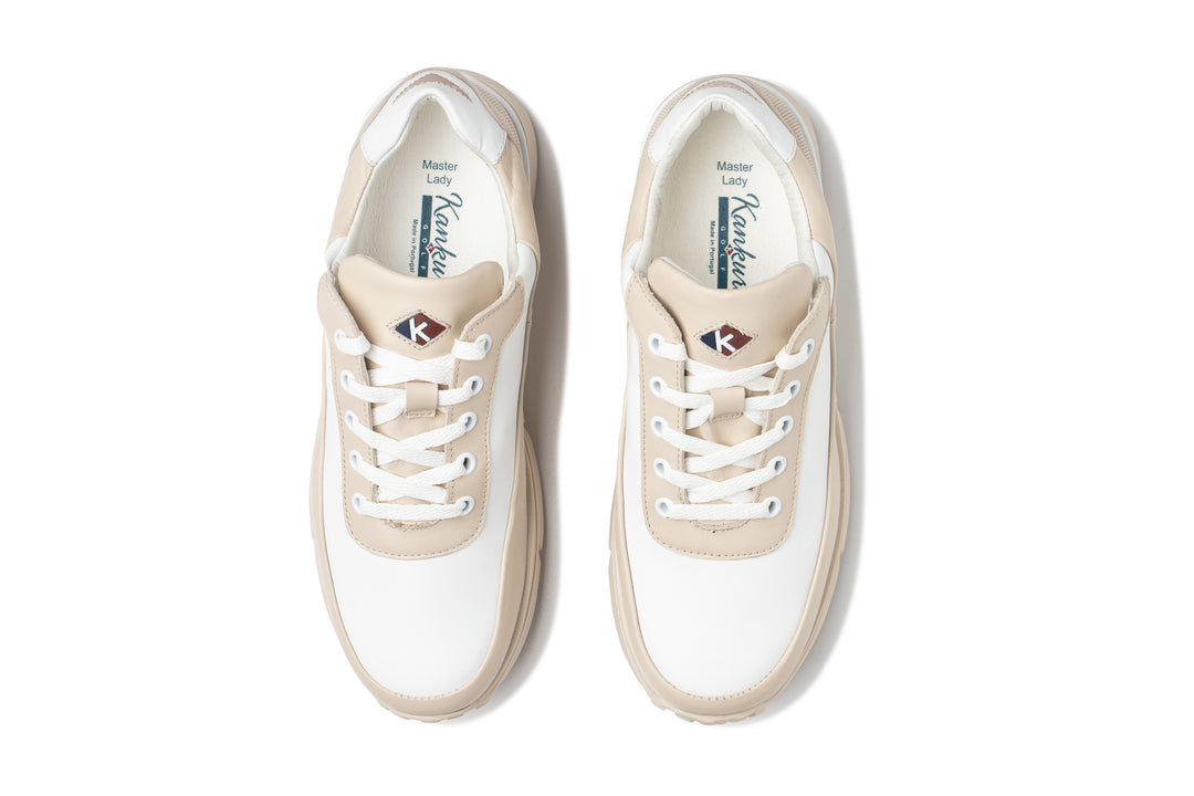 Damen Golf Sportschuhe Master Lady 03 Beige/Weiß | Bequeme Golfschuhe für Frauen