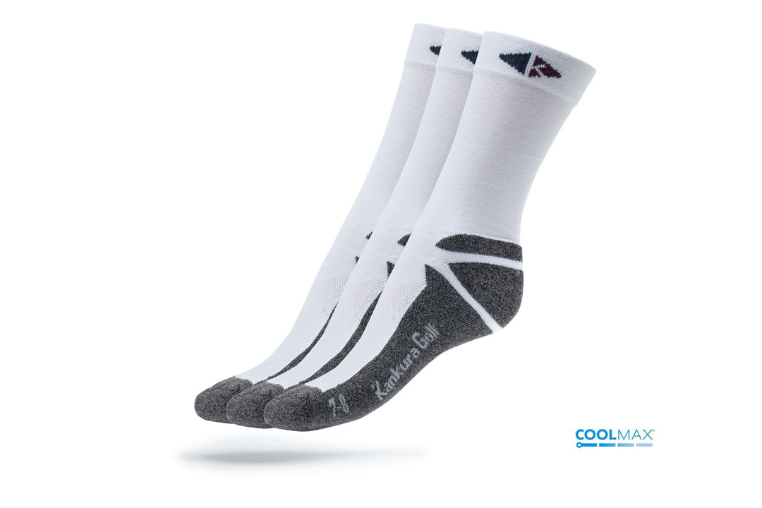 Golf Socks - 3 Pairs WHITE COOLMAX®
