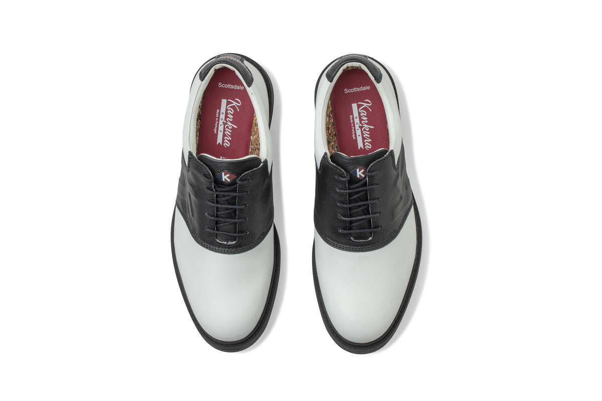 Herren Golf Sportschuhe Scottsdale 06 Weiß/Schwarz | Bequeme Golfschuhe für Männer