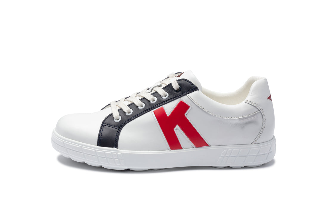Kankura Golf Men's Drive 02 - Branco/Azul-marinho/Vermelho | Sapatos esportivos de golfe