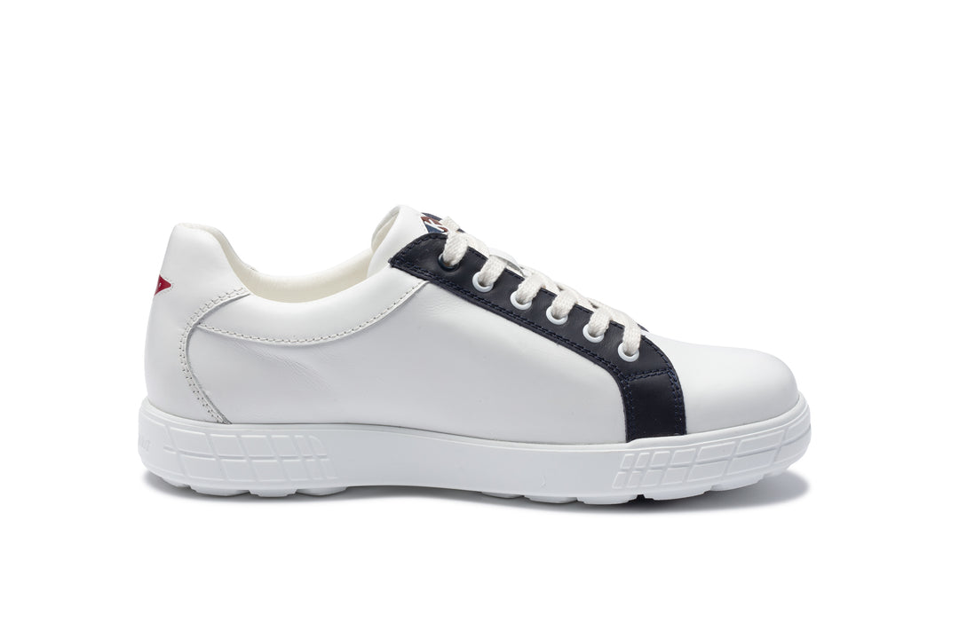 Kankura Golf Men's Drive 02 - Branco/Azul-marinho/Vermelho | Sapatos esportivos de golfe