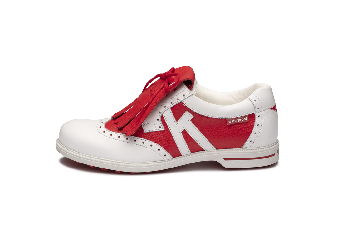 Sapatos Mulher Kankura Golf Florida 02 - Branco/Vermelho | Sapatos de Golfe