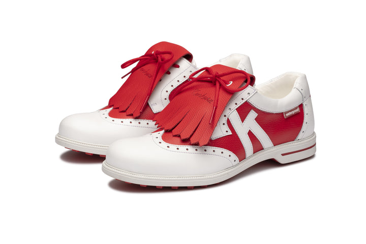 Sapatos Mulher Kankura Golf Florida 02 - Branco/Vermelho | Sapatos de Golfe