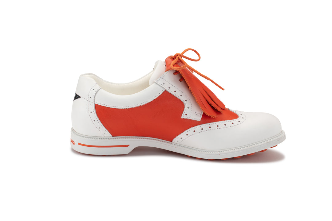 Sapatos Mulher Kankura Golf Florida 02 - Branco/Laranja | Sapatos de Golfe