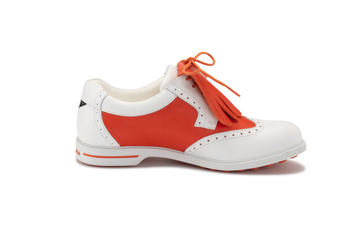 Sapatos Mulher Kankura Golf Florida 02 - Branco/Laranja | Sapatos de Golfe