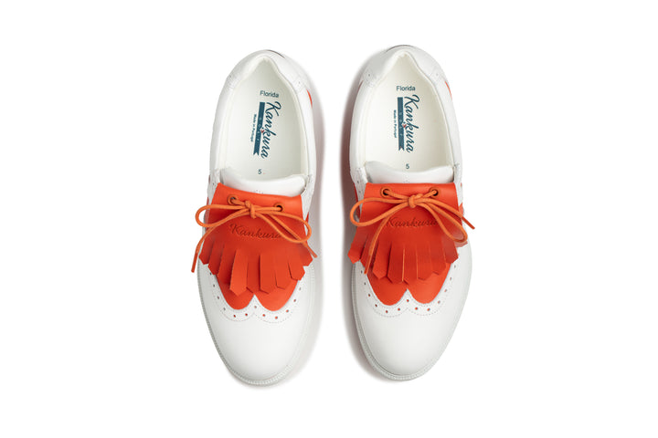 Sapatos Mulher Kankura Golf Florida 02 - Branco/Laranja | Sapatos de Golfe