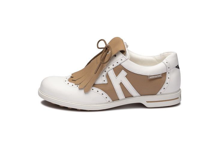 Kankura Golf Women's Florida 02 - White/Beige | Golf Sport Shoes
