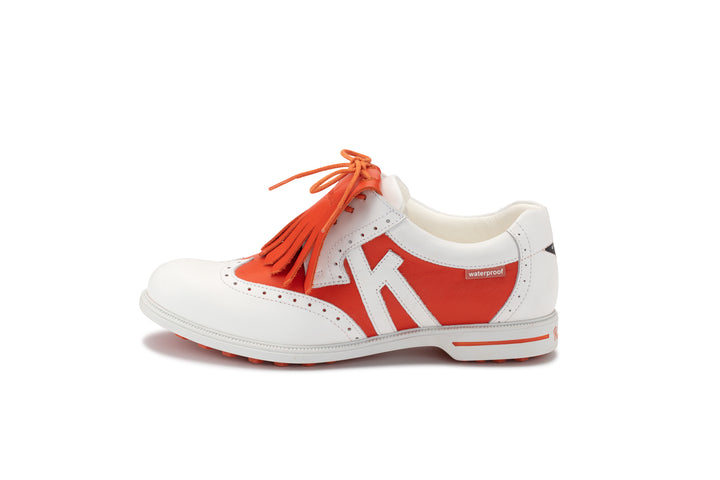 Sapatos Mulher Kankura Golf Florida 02 - Branco/Laranja | Sapatos de Golfe