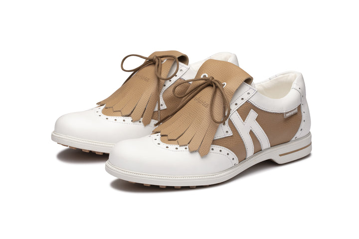 Kankura Golf Women's Florida 02 - White/Beige | Golf Sport Shoes