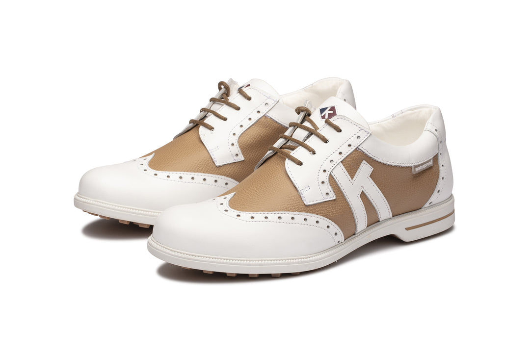 Kankura Golf Women's Florida 02 - White/Beige | Golf Sport Shoes