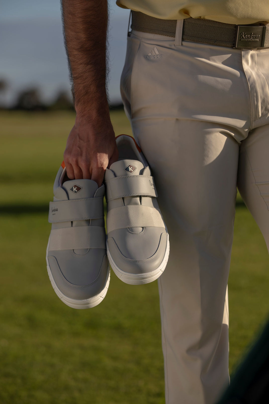 Drive 05   Light Grey|Orange   Men's Golf Shoes   D005 04