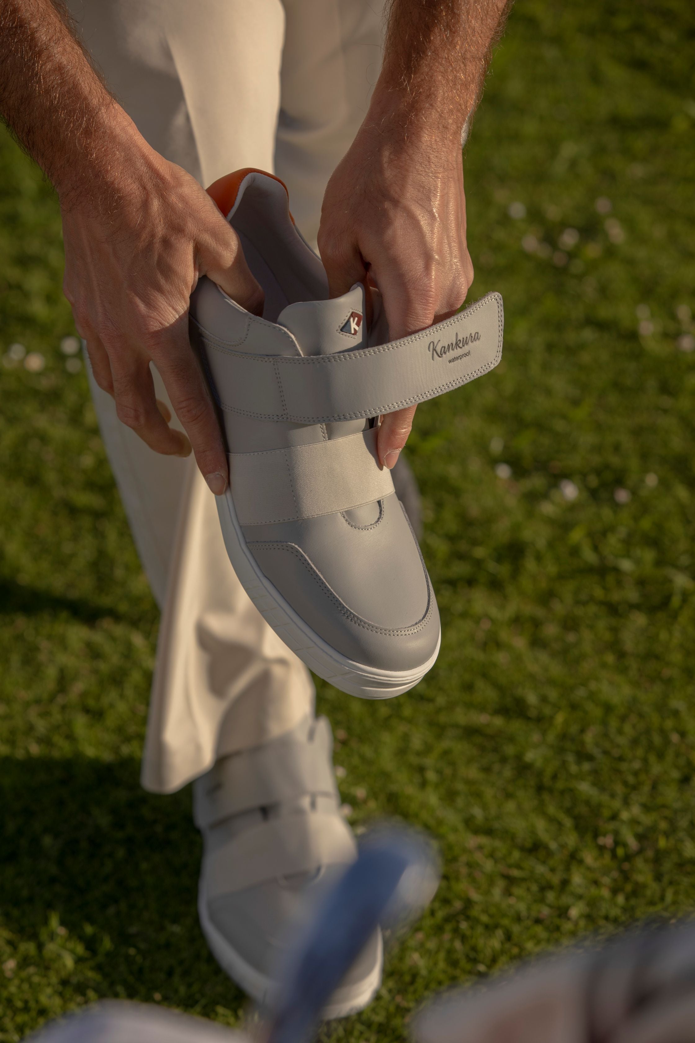 Drive 05 Light Grey|Orange Men's Golf Shoes D005 04 – Kankura Golf