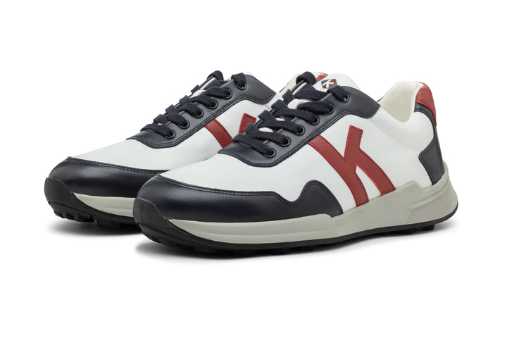 Men's Golf Shoes — Performance 01, White Blue Red