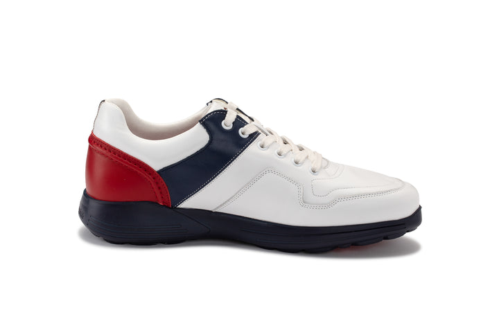 Sapatos Homem Kankura Golf Challenge 01 - Branco/Azul/Vermelho | Sapatos de Golfe
