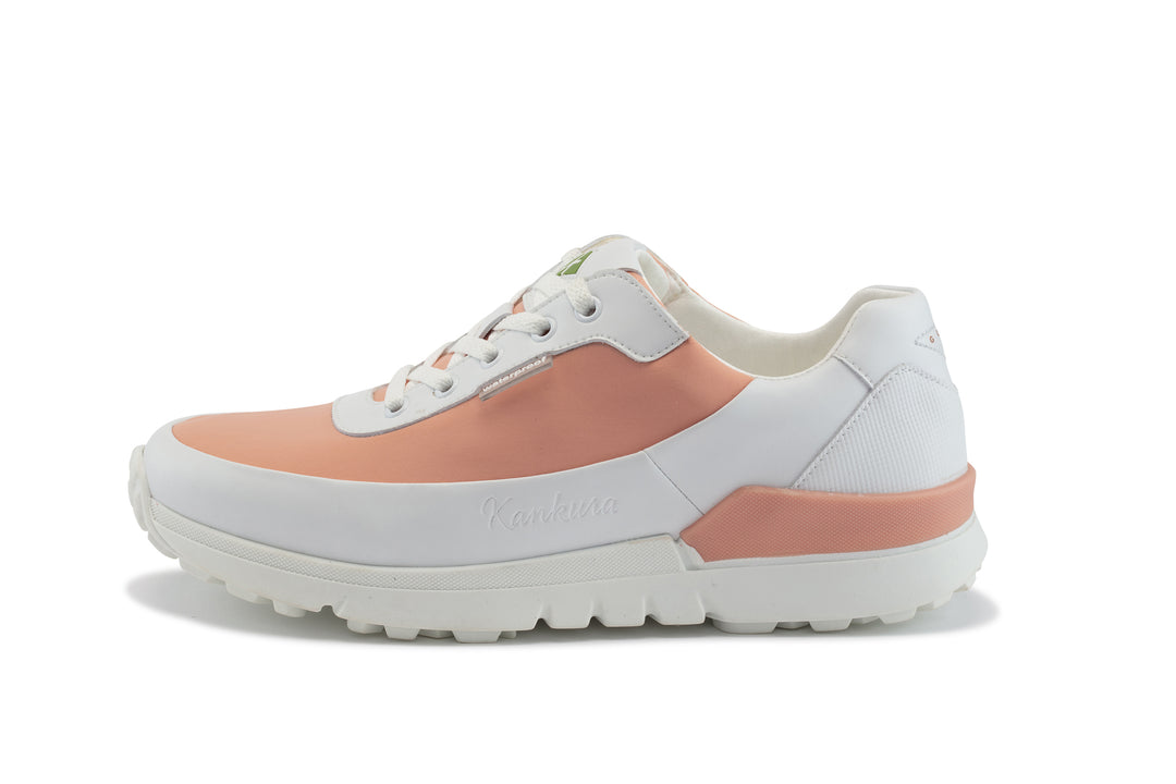 Kankura Golf Women's Master Lady 03 - White/Salmon | Golf Sport Shoes